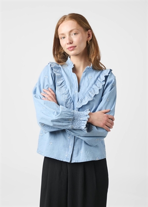 Degas denim bluse Light Blue Neo Noir 